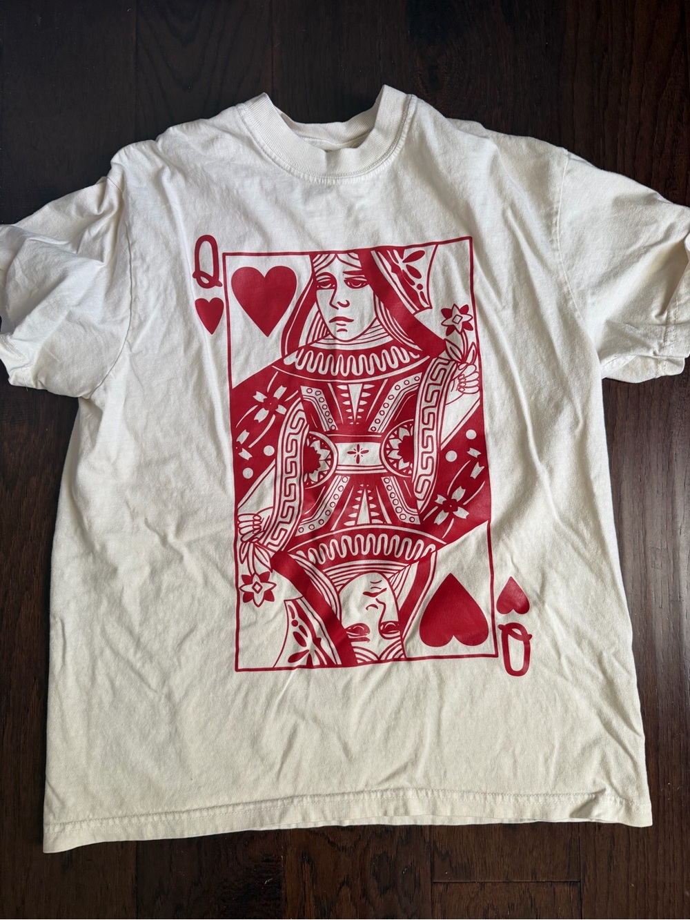 Comfort colors Tee with Red Queen of Hearts Print